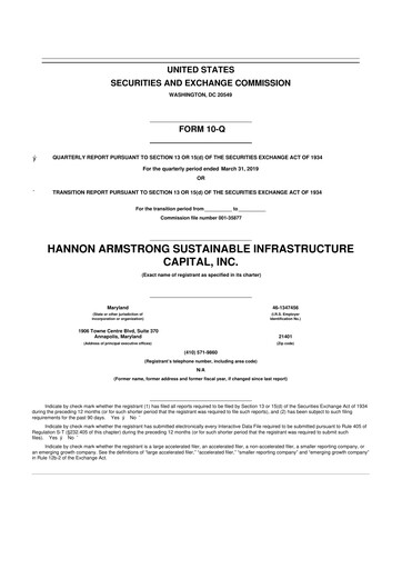 Thumbnail HASI (HA Sustainable Infrastructure Capita) 10-Q Quarterly Report FY2019 