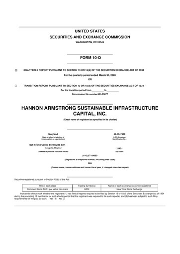 Thumbnail HASI (HA Sustainable Infrastructure Capita) 10-Q Quarterly Report FY2020 