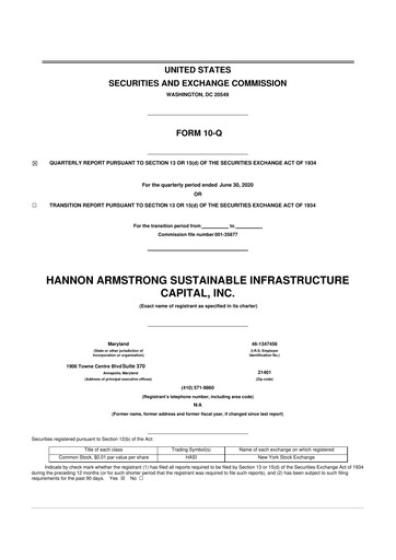 Thumbnail HASI (HA Sustainable Infrastructure Capita) 10-Q Quarterly Report FY2020 