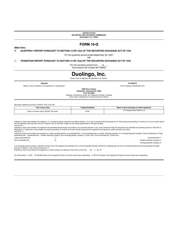 Thumbnail Duolingo 10-Q Quarterly Report FY2021 