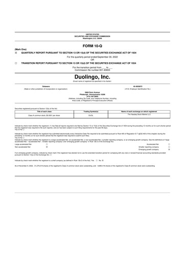 Thumbnail Duolingo 10-Q Quarterly Report FY2022 