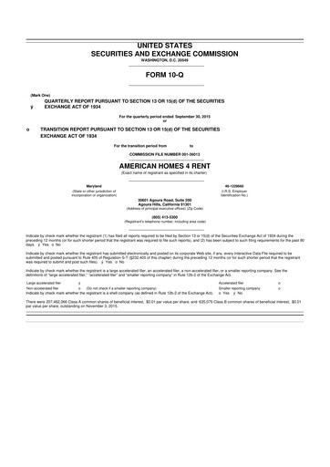 Thumbnail AMH (American Homes 4 Rent)
 10-Q Quarterly Report FY2015 