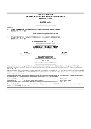 Thumbnail AMH (American Homes 4 Rent)
 10-Q Quarterly Report FY2016 