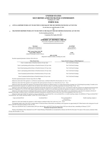 Thumbnail AMH (American Homes 4 Rent)
 10-K Annual Report 2016