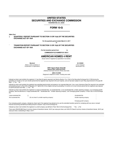 Thumbnail AMH (American Homes 4 Rent)
 10-Q Quarterly Report FY2017 