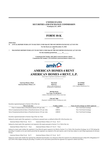 Thumbnail AMH (American Homes 4 Rent)
 10-K Annual Report 