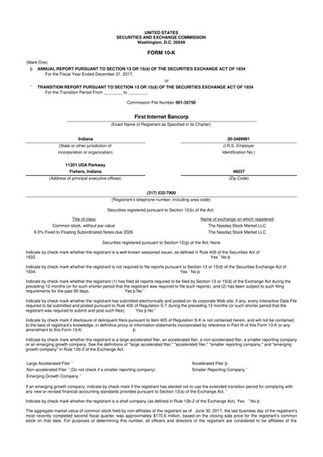 Thumbnail First Internet Bancorp
 10-K Annual Report 2017