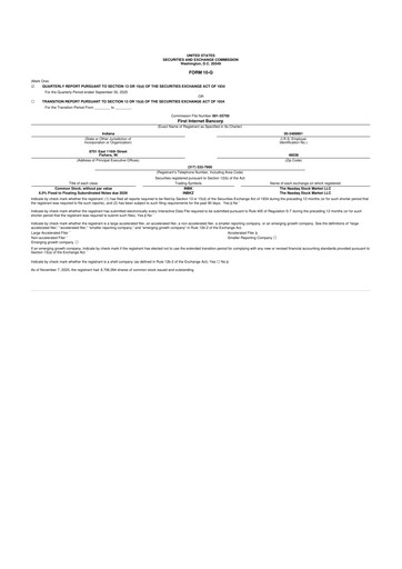 Thumbnail First Internet Bancorp
 10-Q Quarterly Report FY2025 