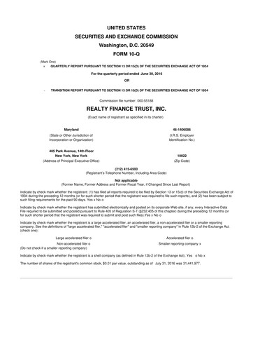 Thumbnail Franklin BSP Realty Trust 10-Q Quarterly Report FY2016 
