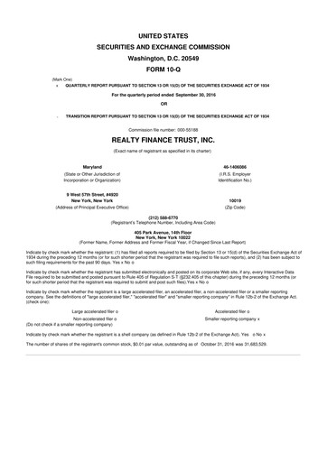 Thumbnail Franklin BSP Realty Trust 10-Q Quarterly Report FY2016 