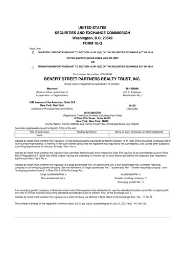 Thumbnail Franklin BSP Realty Trust 10-Q Quarterly Report FY2021 