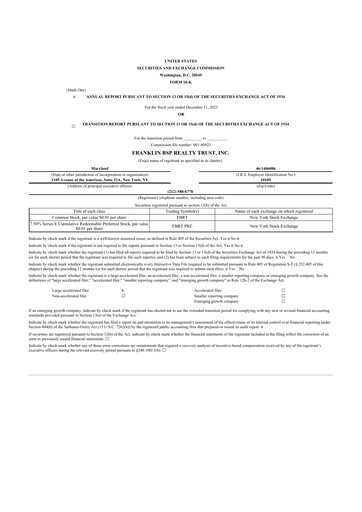 Thumbnail Franklin BSP Realty Trust 10-K Annual Report 2023