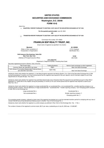 Thumbnail Franklin BSP Realty Trust 10-Q Quarterly Report FY2024 