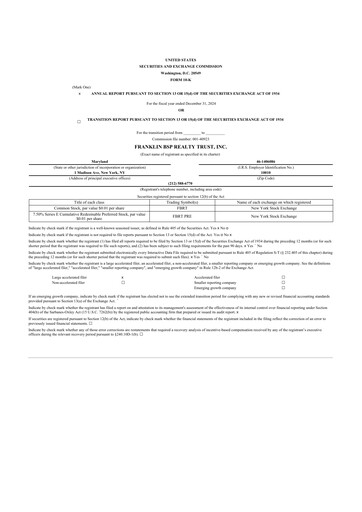 Thumbnail Franklin BSP Realty Trust 10-K Annual Report 2024