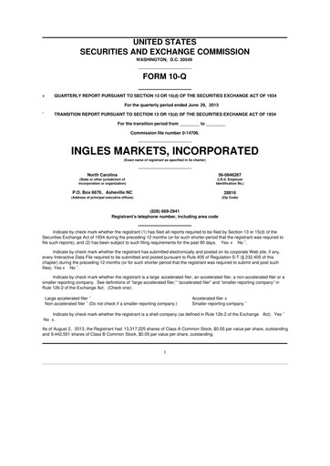 Thumbnail Ingles Markets 10-Q Quarterly Report FY2013 