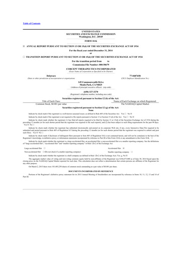 Thumbnail Corcept Therapeutics
 10-K Annual Report 2014