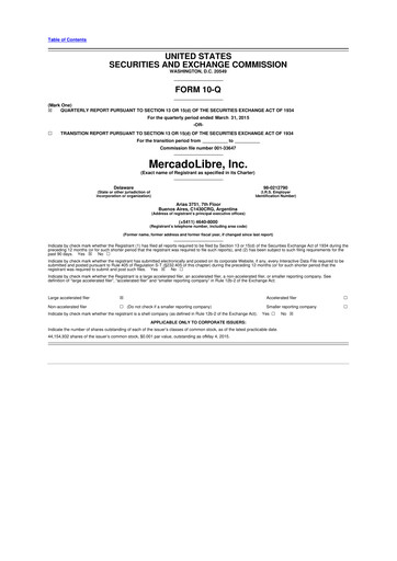 Vorschaubild MercadoLibre 10-Q Quartalsbericht 2015 