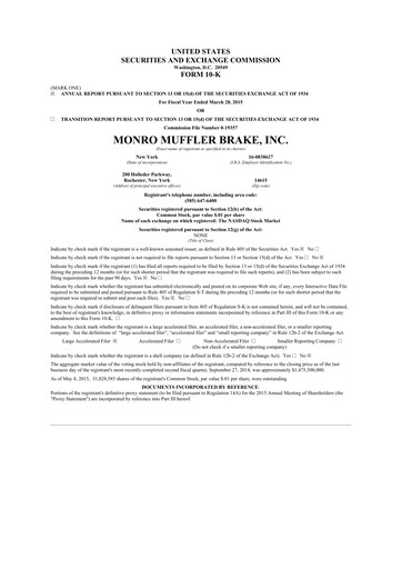 Thumbnail Monro 10-K Annual Report 2015