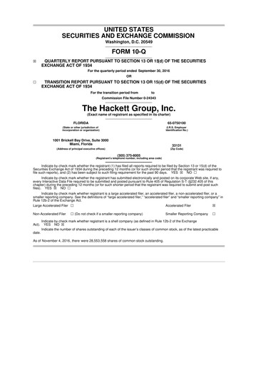 Vorschaubild The Hackett Group

 10-Q Quartalsbericht 2016 