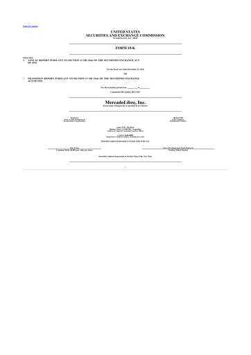 Thumbnail MercadoLibre 10-K Annual Report 2016