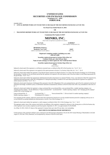 Thumbnail Monro 10-K Annual Report 2018