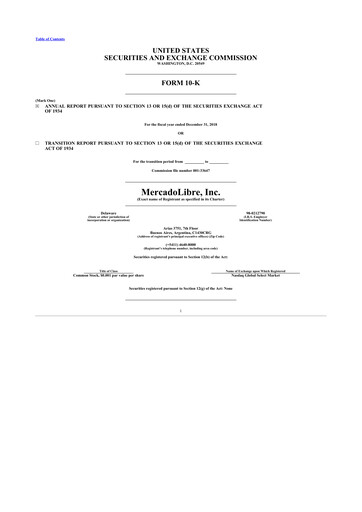 Thumbnail MercadoLibre 10-K Annual Report 2018