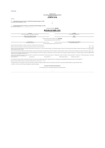 Thumbnail BCB Bancorp 10-K Annual Report 2018