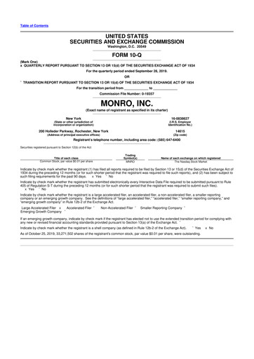 Thumbnail Monro 10-Q Quarterly Report FY2020 