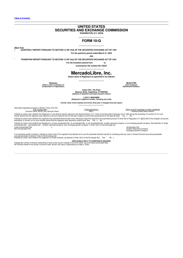 Vorschaubild MercadoLibre 10-Q Quartalsbericht 2020 