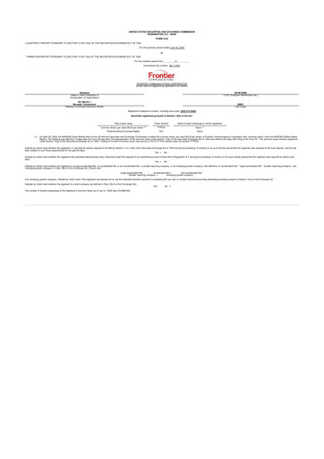 Thumbnail Frontier Communications 10-Q Quarterly Report FY2020 