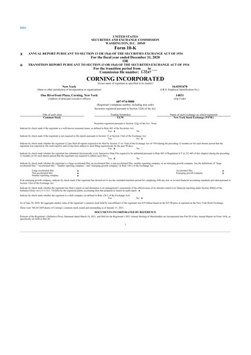 Thumbnail Corning 10-K Annual Report 2020