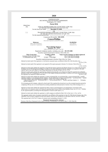Thumbnail ConocoPhillips 10-K Annual Report 2020