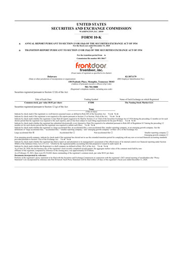 Thumbnail Frontdoor 10-K Annual Report 2020