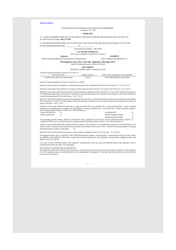 Thumbnail Cal-Maine Foods 10-K Annual Report 2021