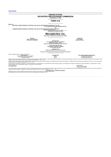 Vorschaubild MercadoLibre 10-Q Quartalsbericht 2021 