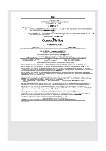 Thumbnail ConocoPhillips 10-K Annual Report 2021