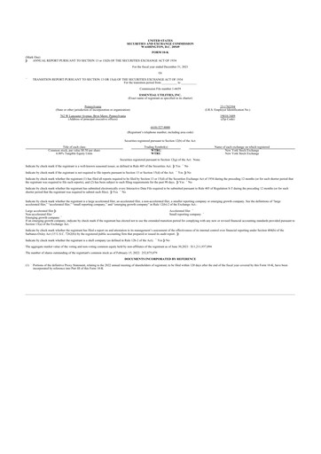 Thumbnail Essential Utilities
 10-K Annual Report 2021