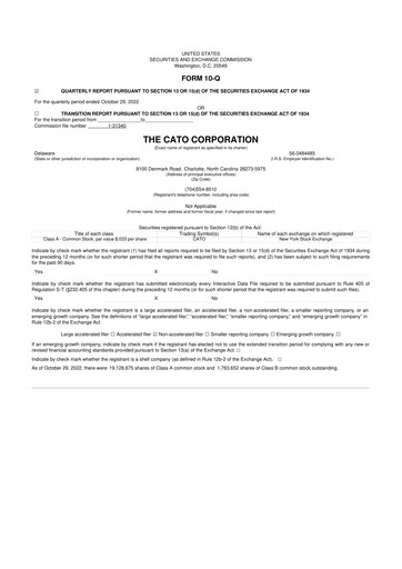Thumbnail Cato Fashion 10-Q Quarterly Report FY2022 