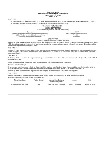 Thumbnail Chemed 10-Q Quarterly Report FY2023 