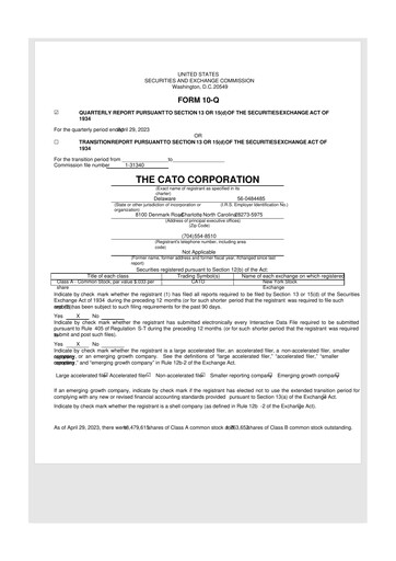 Thumbnail Cato Fashion 10-Q Quarterly Report FY2023 