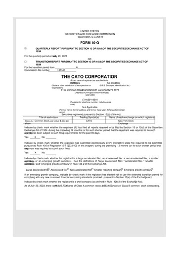 Thumbnail Cato Fashion 10-Q Quarterly Report FY2023 