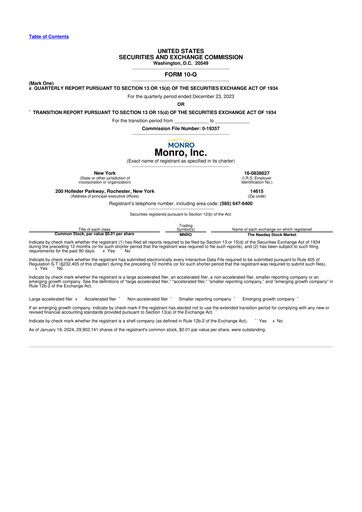 Thumbnail Monro 10-Q Quarterly Report FY2024 