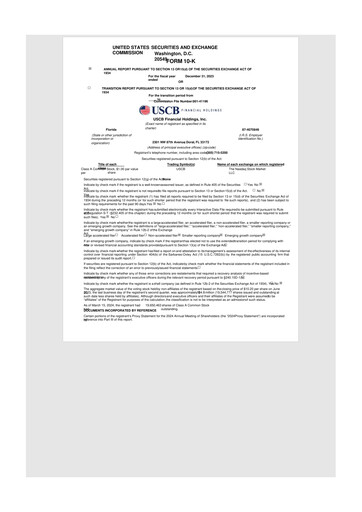 Vorschaubild USCB Financial Holdings 10-K Jahresbericht 2023