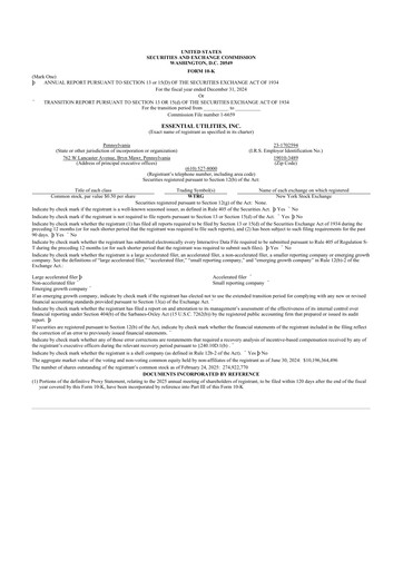 Thumbnail Essential Utilities
 10-K Annual Report 2024