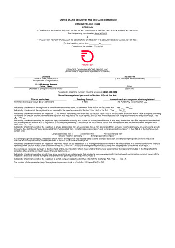 Thumbnail Frontier Communications 10-Q Quarterly Report FY2025 