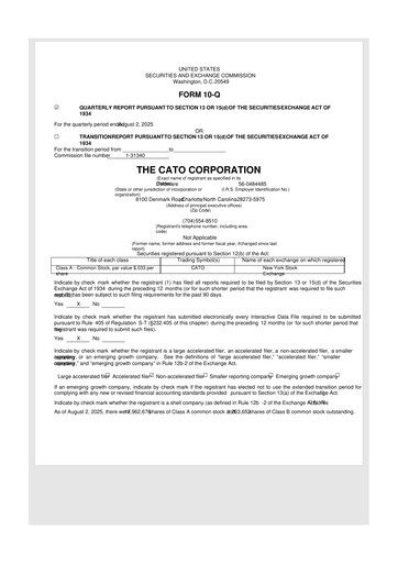 Thumbnail Cato Fashion 10-Q Quarterly Report FY2025 