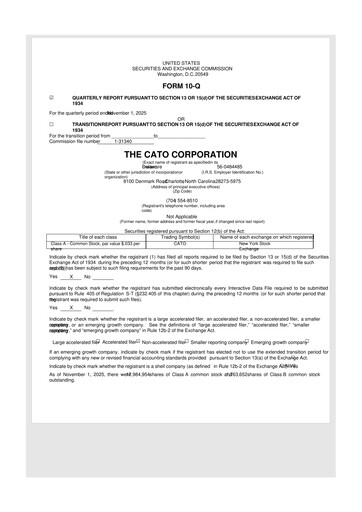 Thumbnail Cato Fashion 10-Q Quarterly Report FY2025 