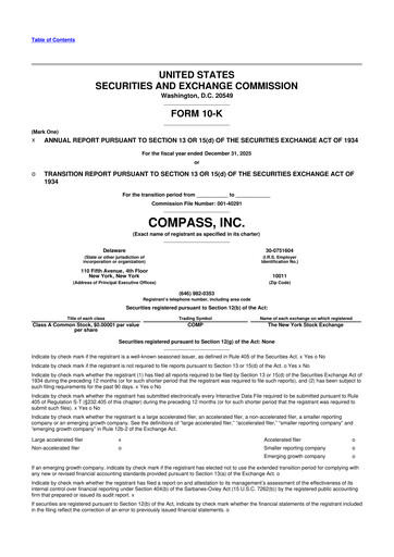 Thumbnail Compass 10-K Annual Report 2025