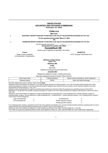 Miniature Constellium
 10-Q Rapport trimestriel 2025 