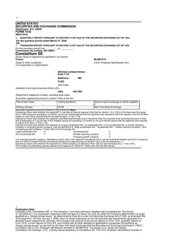 Thumbnail Constellium
 10-Q Quarterly Report FY 